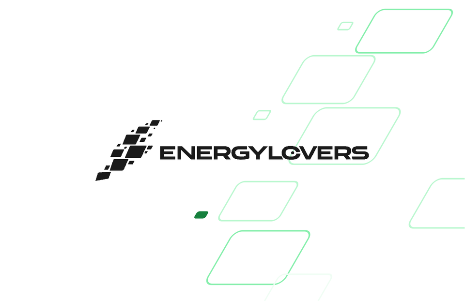 Visitekaartje van Kristof Van Camp, achterkant met het ENERGYLOVERS-logo